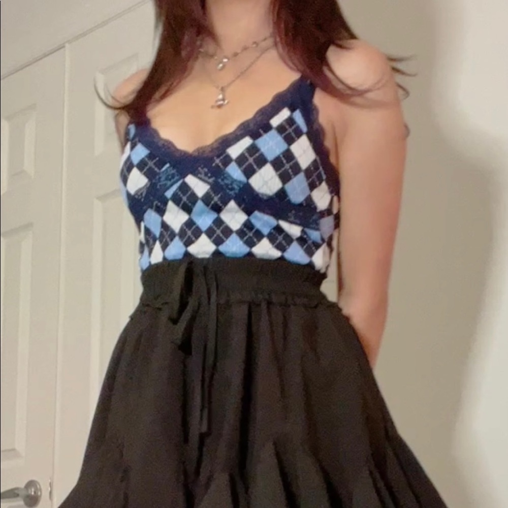 H&M ribbed argyle cami top